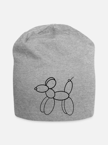 Ballonhund_schwarz - Jersey-Beanie - Grau meliert