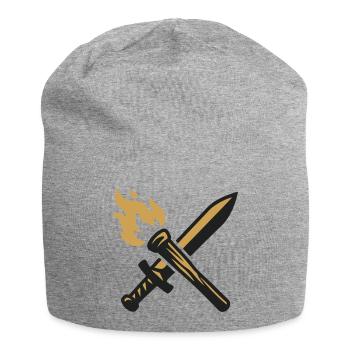 Schwert Fackel Gilden Wappen - Jersey-Beanie - Grau meliert - Vorne