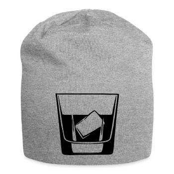 Whiskey Glas Geschenk Barkeeper Kellner  - Jersey-Beanie - Grau meliert - Vorne