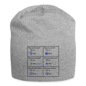 Psychotest Fragebogen Ja Nein - Jersey-Beanie - Grau meliert - Vorne