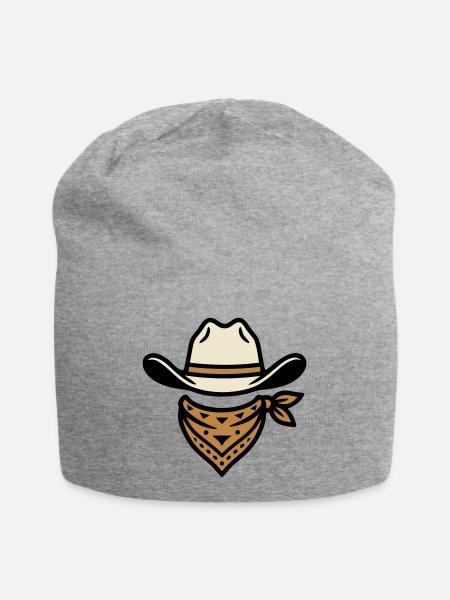 Cowboyhut Halstuch Logo - Jersey-Beanie - Grau meliert