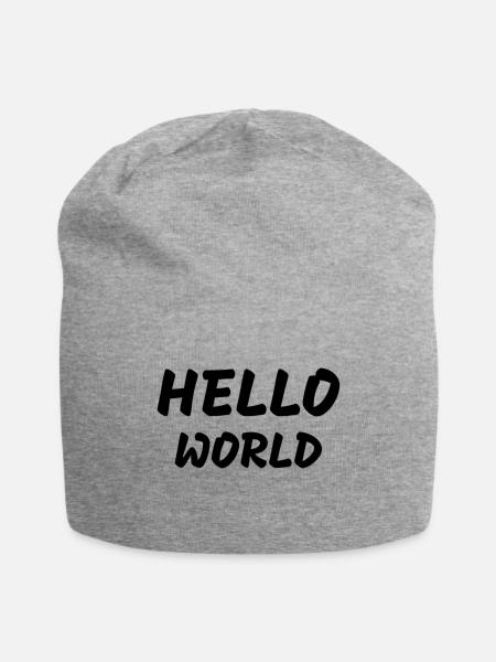 HELLO WORLD - Jersey-Beanie - Grau meliert