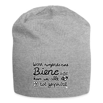 Bienen tot gespritzt – Bienenschutz Geschenkidee - Jersey-Beanie - Grau meliert - Vorne