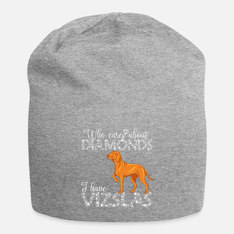 Vizsla Diamonds - Jersey-Beanie - Grau meliert