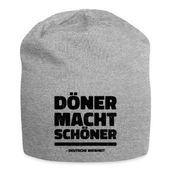 Döner Macht Schöner. Spaß Design witzig - Jersey-Beanie - Grau meliert - Vorne