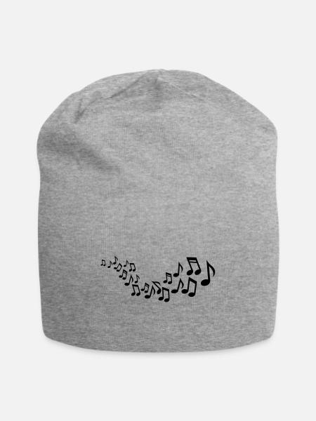 Musik Noten - Jersey-Beanie - Grau meliert