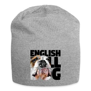 English Bulldog III - Jersey Beanie - heather grey - Front