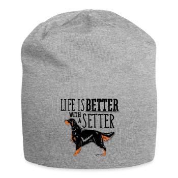 Gordon Setter Better - Jersey Beanie - heather grey - Front