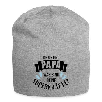 Papa - Jersey-Beanie - Grau meliert - Vorne