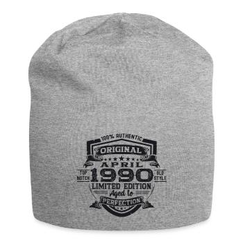 33rd birthday man April Born 1990 Original - Jersey Beanie - heather grey - Front