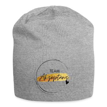 Team Akzeptanz - positives Denken - Affirmation - Jersey-Beanie - Grau meliert - Vorne