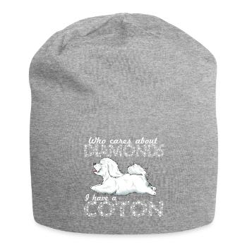 Coton De Tuléar Diamonds - Jersey Beanie - heather grey - Front