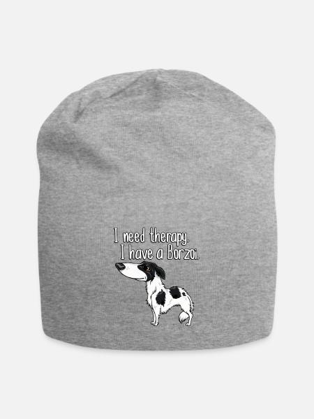 borzoitherapy16 - Jersey-Beanie - Grau meliert