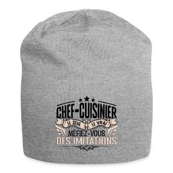 Cuisinier cadeau Cuisinier le vrai Cuisinier - Bonnet en jersey - gris chiné - Devant