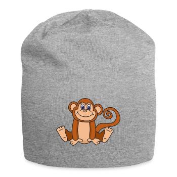 Funny Cute Cool Monkey - Jersey Beanie - heather grey - Front