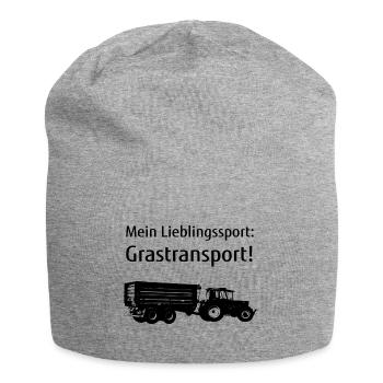 Gras häckseln Silo fahren Landwirt Grastransport - Jersey-Beanie - Grau meliert - Vorne