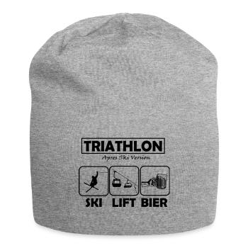 Ski fahren Ski Motiv für Schi Fahrer Schifahrer - Jersey-Beanie - Grau meliert - Vorne