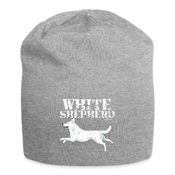 Weißer Schäferhund - Jersey-Beanie - Grau meliert - Vorne