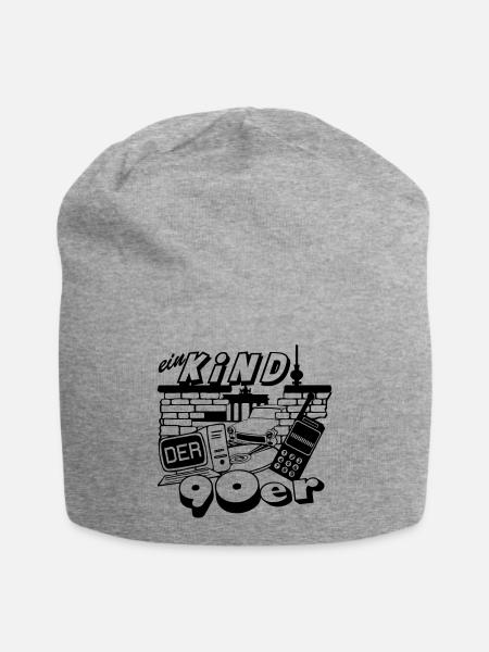 90er Party , Mottoparty , Mauerfall Edition (25) - Jersey-Beanie - Grau meliert