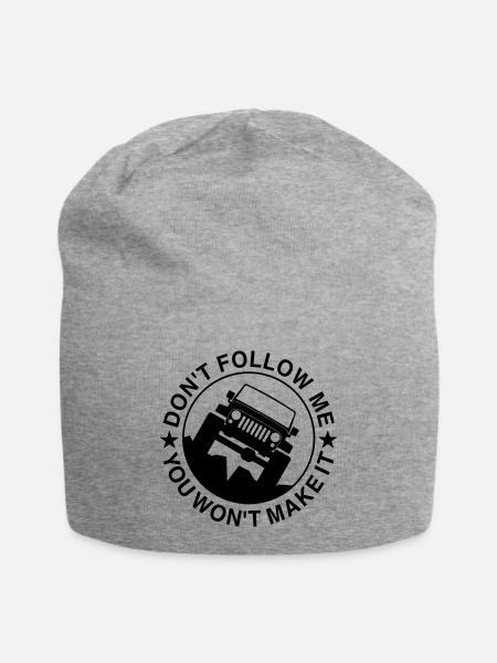 Don't follow me! - Jersey-Beanie - Grau meliert