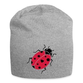 The ladybug - Jersey Beanie - heather grey - Front