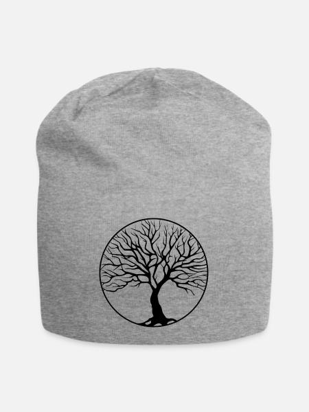 baum kreis - Jersey-Beanie - Grau meliert