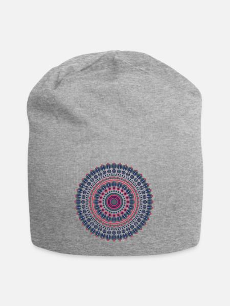 MANDALA. YOGA BUDDHA MEDITATION GESCHENK ZEN - Jersey-Beanie - Grau meliert
