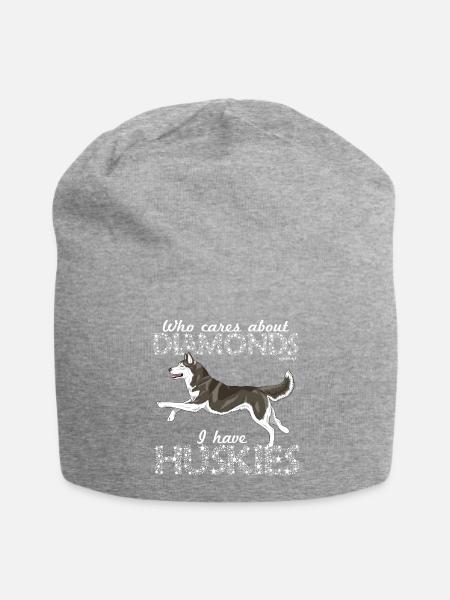 Siberian Husky Diamonds2 - Jersey-Beanie - Grau meliert