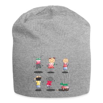 Kinder - Jersey-Beanie - Grau meliert - Vorne