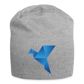 origami paper plane paper airplane13 - Jersey Beanie - heather grey - Front