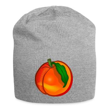 peach pfirsich veggie gemuese fruits2 - Jersey-Beanie - Grau meliert - Vorne