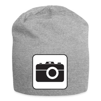 Foto - Jersey-Beanie - Grau meliert - Vorne