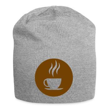 coffee cup beans cafe mug pot coffee beans95 - Jersey Beanie - heather grey - Front