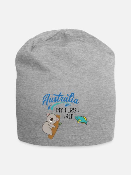 Australien - Jersey-Beanie - Grau meliert
