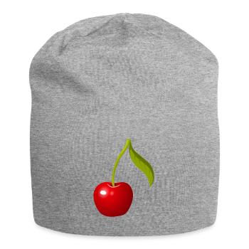 Kirsche - Jersey-Beanie - Grau meliert - Vorne