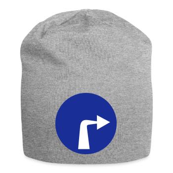 droit tourner le trafic panneau voiture cadeau idée - Bonnet en jersey - gris chiné - Devant