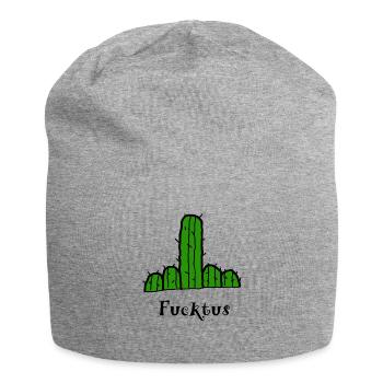 Cactus Gift Birthday - Jersey Beanie - heather grey - Front