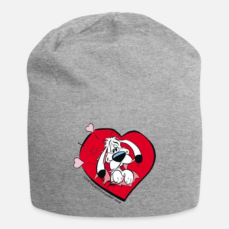 Asterix & Obelix - Idefix with heart - Jersey Beanie - heather grey