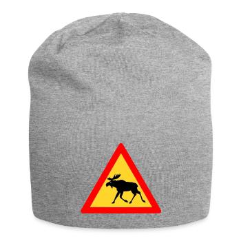 Grumpy moose - Jersey Beanie - heather grey - Front
