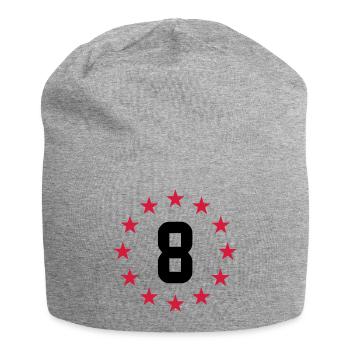 Achten Geburtstag - Jersey-Beanie - Grau meliert - Vorne