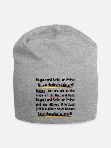 German anthem text - Jersey Beanie - heather grey