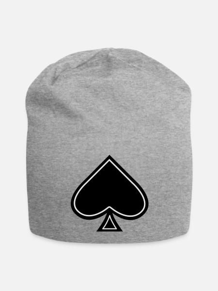 Pik Ass - ace of spades - Jersey-Beanie - Grau meliert