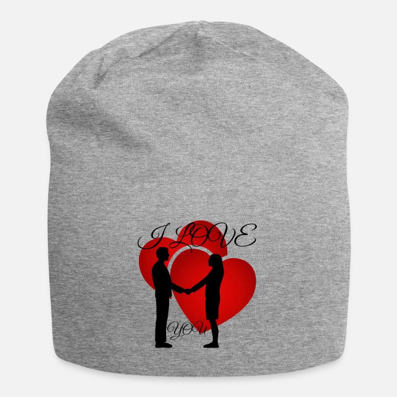 Ich Liebe Dich - Jersey-Beanie - Grau meliert