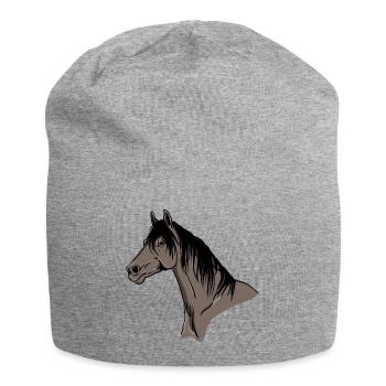 Horse Portrait - Jersey Beanie - heather grey - Front