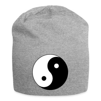 Yin und Yang - Jersey-Beanie - Grau meliert - Vorne