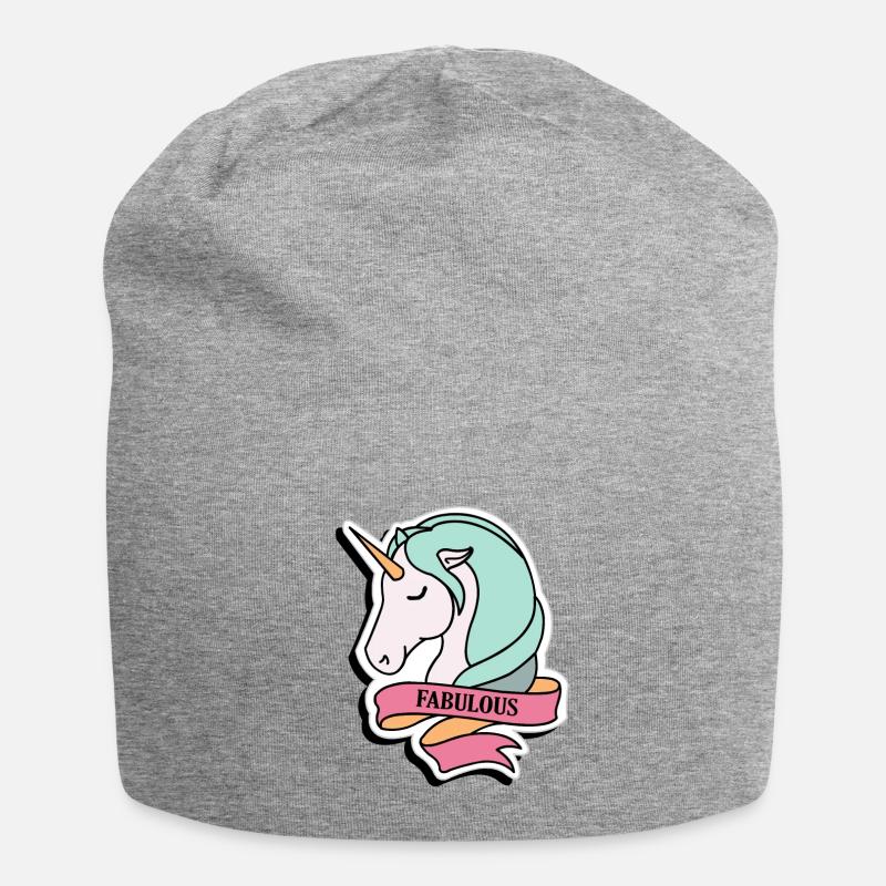 Fabuleux - Licorne - Bonnet en jersey - gris chiné