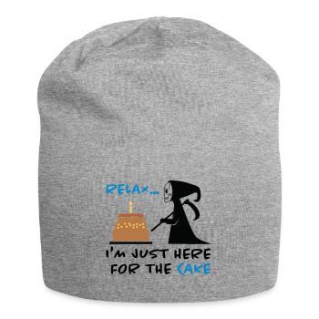 Funny design for a birthday! The death gift - Jersey Beanie - heather grey - Front