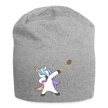 Licorne tamponnant le badminton - Bonnet en jersey - gris chiné - Devant