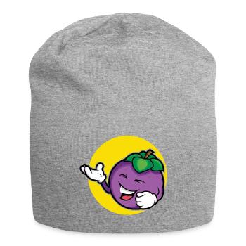 Conception de prune - Bonnet en jersey - gris chiné - Devant