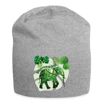 Dschungel - Elefant - Loxodonta cyclotis - Jersey-Beanie - Grau meliert - Vorne